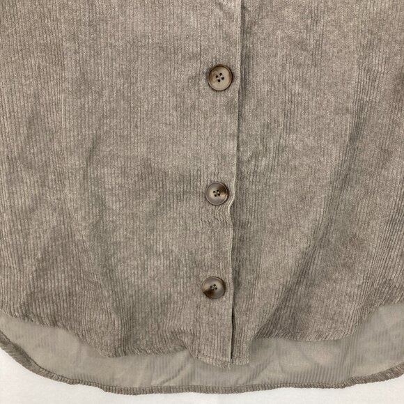 New J. NNA Large Gray Corduroy Tribal Southwestern Print Oversized Shirt Jacket - Picture 7 of 9